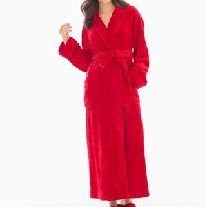 Soma Red Plush Long-Sleeve Long Robe L/XL